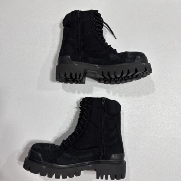 Balenciaga Black Canvas Strike Boots Men’s Size EU 40 US 7 main image 12